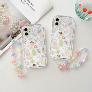 เคสโทรศัพท์มือถือ TPU ปิดด้านหลัง ลายดอกไม้น่ารัก สีพื้น พร้อมสายคล้อง สําหรับ OPPO A58 A78