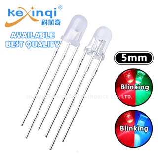 แฟลชไดโอดไฟตัดหมอก LED F5 5 มม. 3 ขา สีเขียว สีแดง สีฟ้า DIY…