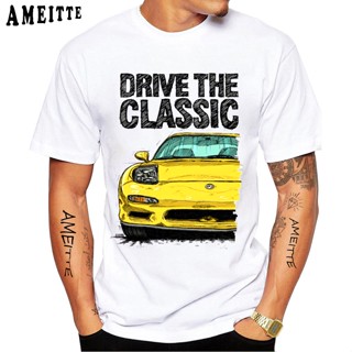 ใหม่ เสื้อยืดลําลอง แขนสั้น ลาย Drive The Classic RX7 FD Drift King Car สีขาว สไตล์ฮิปฮอป สําหรับผู้ชาย เหมาะกับฤดูร้อน