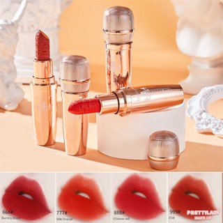 XRoland Cool Microphone Embossed Lipstick ไม่ใช่เรื่องง่ายที่จะถอดแต่งหน้าติดทนนาน Non-stick Cup Matte Moisturizing Lip Glaze Creative Lip Makeup [prettylady]