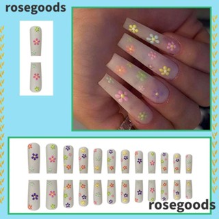 Rosegoods1 เล็บปลอม หัวสี่เหลี่ยม ถอดออกได้ DIY