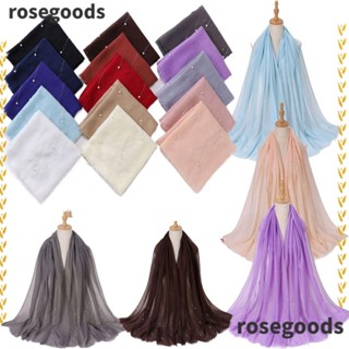 Rosegoods1 ฮิญาบ ผ้าคลุมไหล่ ผ้าพันคอ ผ้าคลุมไหล่ ยืดมาก คุณภาพพรีเมียม ผู้หญิง เด็กผู้หญิง ผ้าคลุมศีรษะ ผ้าคลุมศีรษะ มุสลิม ฝากระโปรง