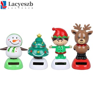 Lacyeszb ตุ๊กตาซานตาคลอสเขย่าหัวได้ สําหรับตกแต่งรถยนต์