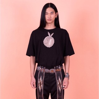 Kapital 23SS Hirata Kazuhiro เสื้อยืดคอกลม แขนสั้น พิมพ์ลายหูกระต่าย หน้ายิ้ม