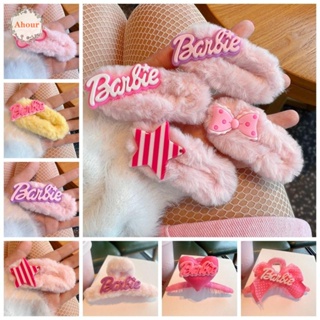 Ahour กิ๊บติดผม ลายตัวอักษร Star Love Heart Barbie สีชมพู สไตล์ฮาราจูกุ สําหรับเด็กผู้หญิง Y2k