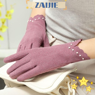 Zaijie24 ถุงมือหน้าจอสัมผัส ให้ความอบอุ่น แบบเต็มนิ้ว กันลม แบบบาง