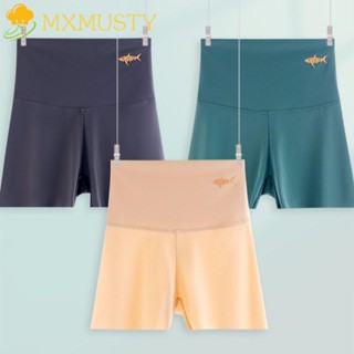 Mxmusty กางเกงชั้นใน ขาสั้น ผ้าเรยอน ไร้รอยต่อ สีพื้น แฟชั่น สําหรับเล่นกีฬา