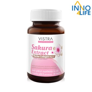 VISTRA Nutribeau Sakura Extract &amp; Marine Collagen Plus C 30 Tablets.[inno]