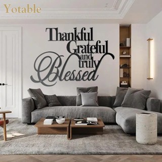 [Yotable.th] แผ่นโลหะ ลาย Thankful Grateful Truly Blessed สําหรับตกแต่งห้องนอน ห้องนั่งเล่น