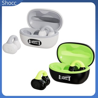 Shocc AX10 หูฟังไร้สาย แบบคลิปหนีบ พร้อมเคสชาร์จ สําหรับเล่นกีฬา ขี่จักรยาน วิ่ง