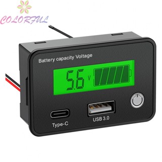 【COLORFUL】8V-30V Battery Capacity Digital Voltmeter Voltage LCD Display Volt Monitor