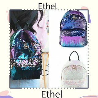 Ethel1 กระเป๋าเป้สะพายหลัง กระเป๋านักเรียน ประดับเลื่อมน่ารัก สีสันสดใส