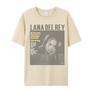 เสื้อยืดแขนสั้น ผ้าฝ้าย พิมพ์ลาย Lana Del Rey สไตล์วินเทจ แฟชั่นฤดูใบไม้ผลิ และฤดูร้อน สําหรับผู้ชาย   