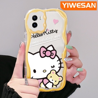 เคสโทรศัพท์มือถือแบบนิ่ม ใส กันกระแทก ลายการ์ตูนแมว หมี สําหรับ VIVO Y15s Y15a Y01 Y02s