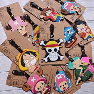 ป้ายแท็กกระเป๋าเดินทาง PVC ลายการ์ตูน One Piece Kawaii Monkey D. ป้ายแท็กยางนิ่ม ลายการ์ตูนลูฟี่ โรโรโนอา โซโร สําหรับติดกระเป๋าเดินทาง