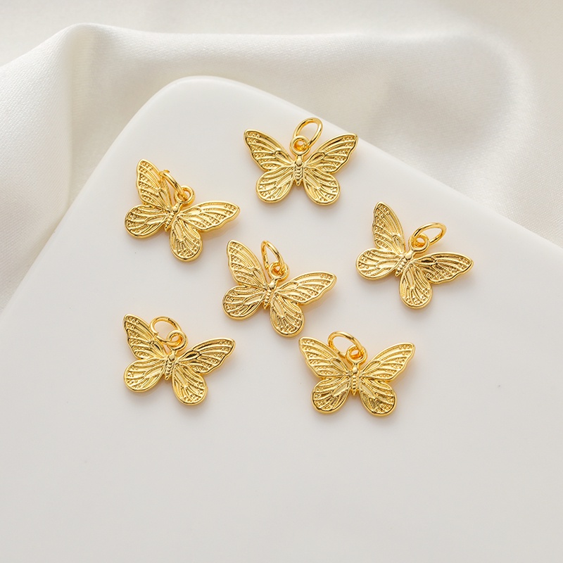 จี้ลูกปัดทองคํา 18K รูปใบเมเปิ้ล และผีเสื้อ แฮนด์เมด diy สําหรับทําเครื่องประดับ สร้อยคอ สร้อยข้อมือ - รูปที่ 3