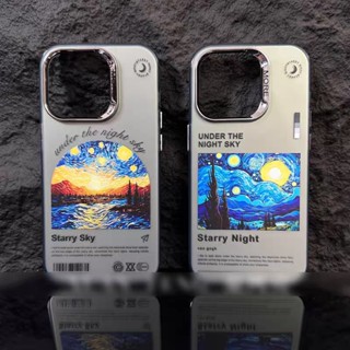 เคสโทรศัพท์มือถืออะคริลิค ลายภาพวาดสีน้ํามัน Van Gogh Starry sky สําหรับ iPhone 14 Pro max iPhone11 iPhone12 iPhone13 Pro max