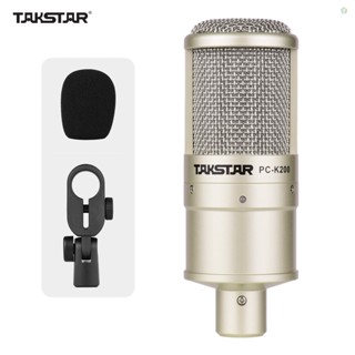 Audioworld TAKSTAR PC-K200 ไมโครโฟนบันทึกเสียง คอนเดนเซอร์ โลหะ ความถี่กว้าง พร้อมเมาท์ช็อต สําหรับคาราโอเกะ ไลฟ์สด