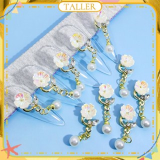 ✧Ready Stcok 10pcs Nail Art Four-leaf Clover Pearl Pendant Alloy Jewelry Diamond Nail Decoration Manicure Tool For Nail Shop TALLER