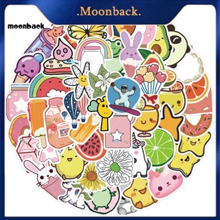 &lt;moonback&gt; สติกเกอร์ ลายการ์ตูนกราฟฟิตี้ กันน้ํา ติดทนนาน กันจางหาย สําหรับตกแต่งสเก็ตบอร์ด แล็ปท็อป Diy 50 ชิ้น