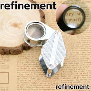 Refinement แว่นขยาย 10X แบบพับได้ สําหรับอ่านหนังสือ โลหะ ออปติคอล บ้าน