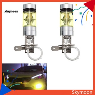 Skym* หลอดไฟตัดหมอก LED H3 100W 20SMD สําหรับรถยนต์ ยานพาหนะ 2 ชิ้น