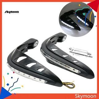 Skym* การ์ดแฮนด์มือจับรถมอเตอร์ไซค์ พร้อมไฟ LED เพื่อความปลอดภัย 2 ชิ้น