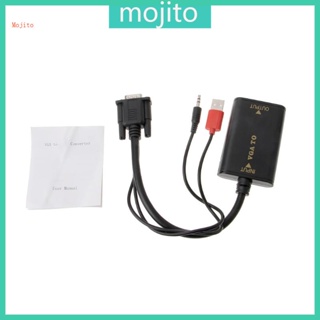 Mojito VGA เป็นตัวแปลง 1080P สายเคเบิลอะแดปเตอร์วิดีโอ AV พร้อมสําหรับ