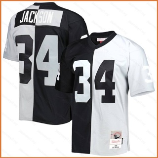 Fb 1988 NFL Las Vegas Raiders Jersey Bo Jackson เสื้อยืดลําลอง แขนสั้น คอกลม พลัสไซซ์