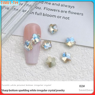 เพชรเม็ดใหญ่ปลายแหลม สีขาวแวววาว ตกแต่งเล็บ ตาข่ายแต่งเล็บสีแดง เพชร Love Diamond Nail Art Jewelry | เวลา1