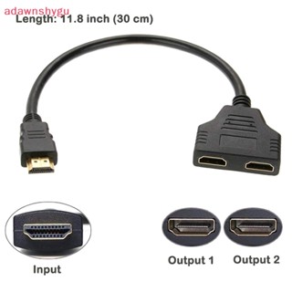 Adagu สายเคเบิลอะแดปเตอร์แยก HDMI ตัวผู้ 1080P เป็น HDMI ตัวเมีย 1 เป็น 2 ทาง รองรับทีวีสองเครื่องในเวลาเดียวกัน TH