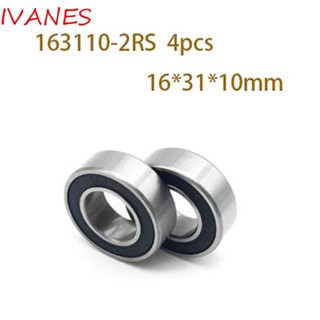 Ivanes แบริ่งจักรยาน เหล็กโครเมี่ยม ซีลคู่ 16*31*10 มม. 4 ชิ้น ต่อล็อต 163110-2RS