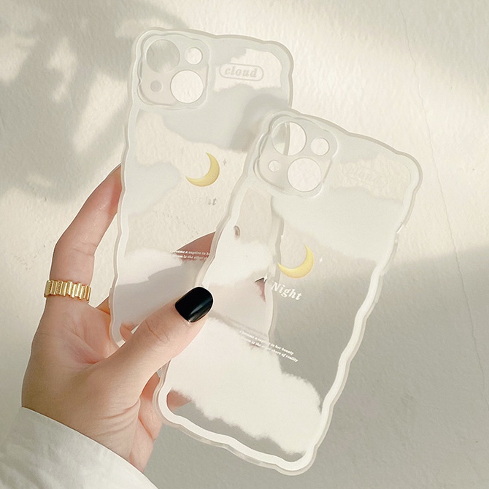 3D เคสหยัก สำหรับ for iPhone 11 XR 12 13 14 Pro Max 7 8 Plus 12 13 14 Pro Max XR XS Max 15 Pro Ultra 7 8 เมฆรูปแบบปกหลัง