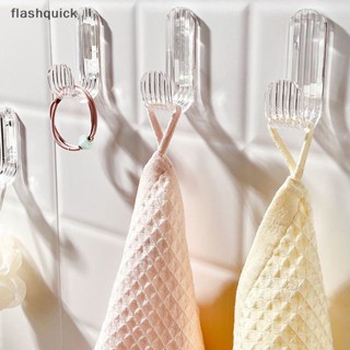 Flashquick 1 ชิ้น อะคริลิค ตะขอติดผนัง แข็งแรง ผ้าขนหนู ไม่ต้องเจาะ ประตู ที่ใส่กุญแจ กระเป๋า ดี