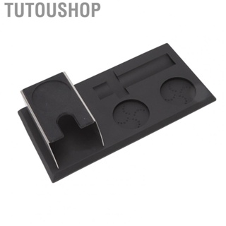 Tutoushop Coffee Tamper Pad Holder Kit  Fashionable Black Tamper Mat Holder Set  for Office for Shop