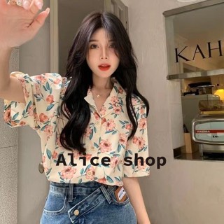 Alice  เสื้อครอป เสื้อเชิ้ตผู้หญิง ธรรมดา ลายดอกไม้ เสื้อแฟชั่น  Stylish Comfortable ทันสมัย High quality A25K0OZ 36Z230909