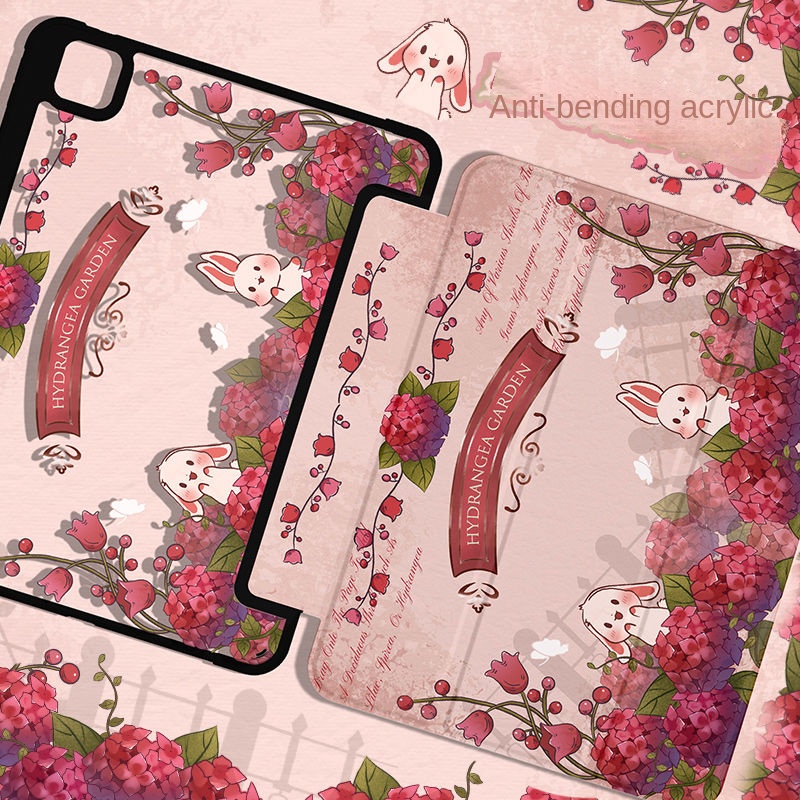 เคสอะคริลิค ลายกระต่าย กันงอ สําหรับ iPad 10th Gen 10.9 2022 2021 10.2 นิ้ว 9th Gen 8th 7th Gen Air5