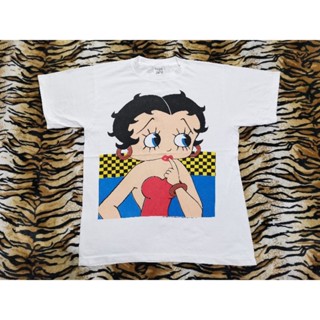 เสื้อยืดคอกลม เสื้อยืดผ้าหนา เสื้อไม่ต้องรีด เสื้อยืดถูกๆ เสื้อ BETTY BOOP ลายน่ารักมาก งานวินเทจ ทำใหม่เฟดสวย ผ้าฟอกนุ่