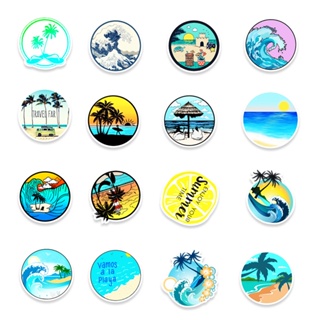 💥พร้อมส่ง💥INS STYLE TRAVEL OCEAN pattaya Beach summer STICKER สติกเกอร์กันน้ำรูปแบบที่แตกต่างกัน 50ชิ้น