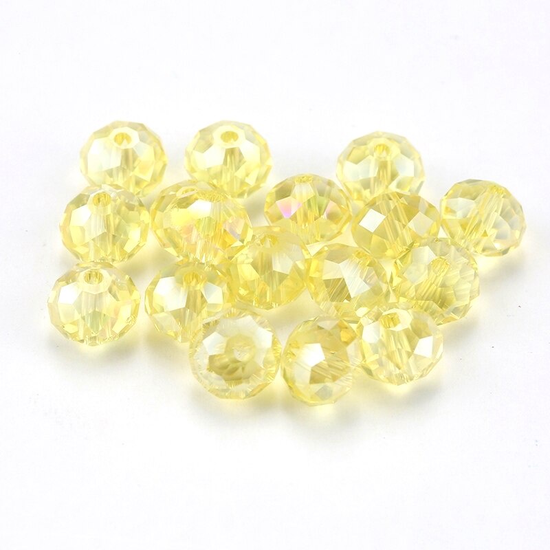 ขายดี ลูกปัดแก้วคริสตัลออสเตรีย สีเหลือง 4-8 มม. สําหรับทําเครื่องประดับ สร้อยข้อมือ สร้อยคอ