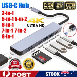 3 in 1 อะแดปเตอร์ฮับ USB-C Type-C USB 3.0 HDMI RJ45 6 in 1 7 in 1 8 in 1 5 in 1 สําหรับ MacBook iPad