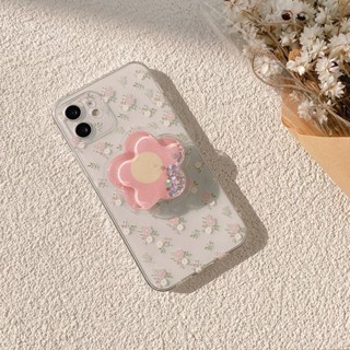 เคสโทรศัพท์มือถือ ลายดอกไม้ สีชมพู สําหรับ iPhone12 11 13pro max7 8