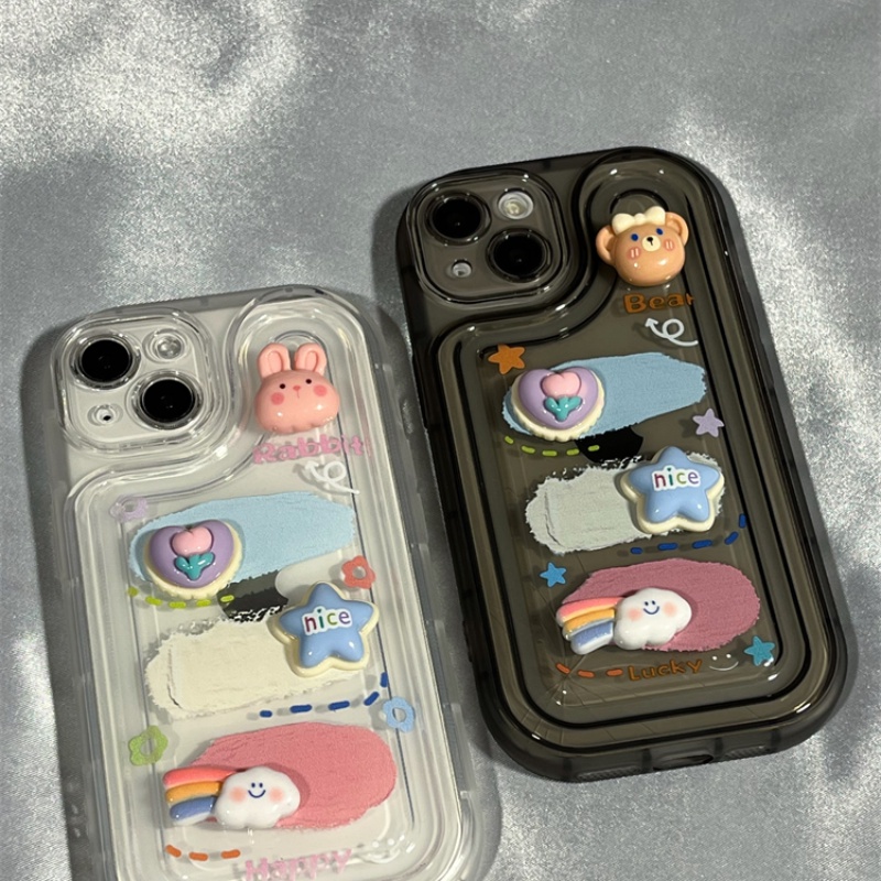 เคสโทรศัพท์มือถือ ลายการ์ตูนกระต่ายน่ารัก 3D สําหรับ IPhone 14 13 12 11 7 8 Pro Max XS XR 8 7 14 Plus