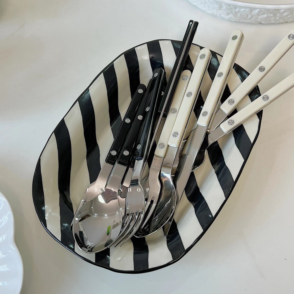 ชุดช้อนส้อม มีดสเต็ก กาแฟ สเตนเลส สไตล์ฝรั่งเศส รูปที่ 2