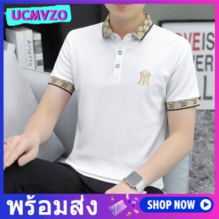 เสื้อโปโลแขนสั้น คอปก สีพื้น สไตล์เกาหลี เหมาะกับฤดูร้อน สําหรับผู้ชาย