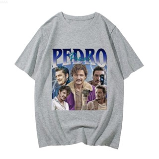 เสื้อยืด ผ้าฝ้าย พิมพ์ลายการ์ตูน Pedro Pascal คุณภาพสูง สไตล์สตรีท ยุค 2000s สําหรับผู้ชาย