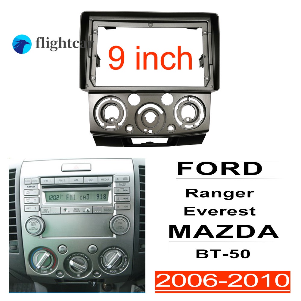 Flightcar กรอบวิทยุ 2din Android Sfereo สําหรับ Ford Ranger Everest MAZDA BT-50 2006-2010 9 นิ้ว