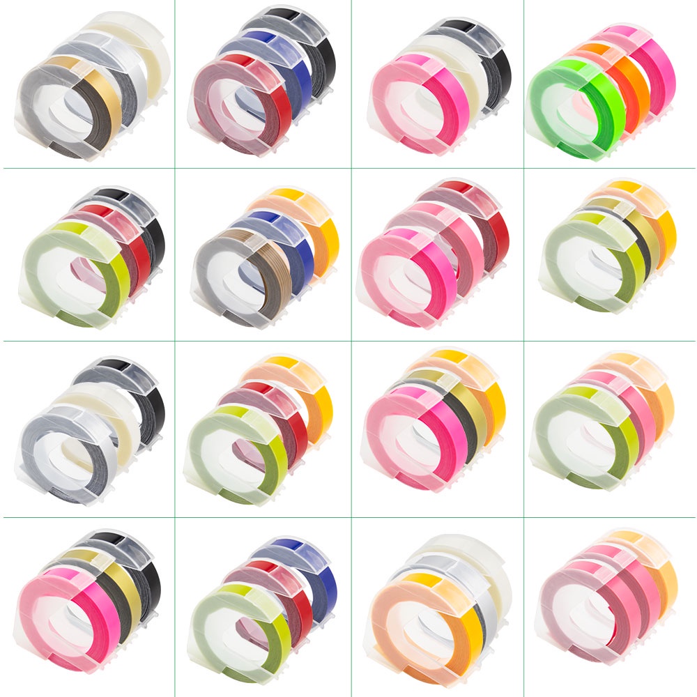 เทปฉลากพลาสติก ลายนูน 3D 9 มม. สําหรับ DYMO 3D 9 มม. DYMO 1880 12965 1610 Motex E-101 Motex E-202 E-