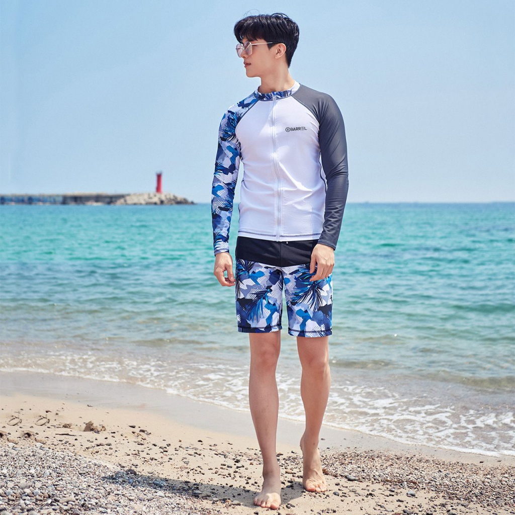 ชุดว่ายน้ําแขนยาว ป้องกันแดด แบบแห้งเร็ว แต่งซิป สําหรับผู้ชาย - รูปที่ 4