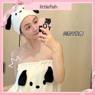 [littlefish] Ins Sanrio Pacha Dog ผ้าขนหนูอาบน้ํา ผ้าฟลีซ ปะการัง เด็กผู้หญิง เสื้อคลุมอาบน้ํา หญิง ผ้าขนหนูห่อใหญ่ ดูดซับน้ํา แห้งเร็ว อาบน้ํา กระโปรง ผ้าขนหนู หมวกอบแห้งผม ชุดสามชิ้น